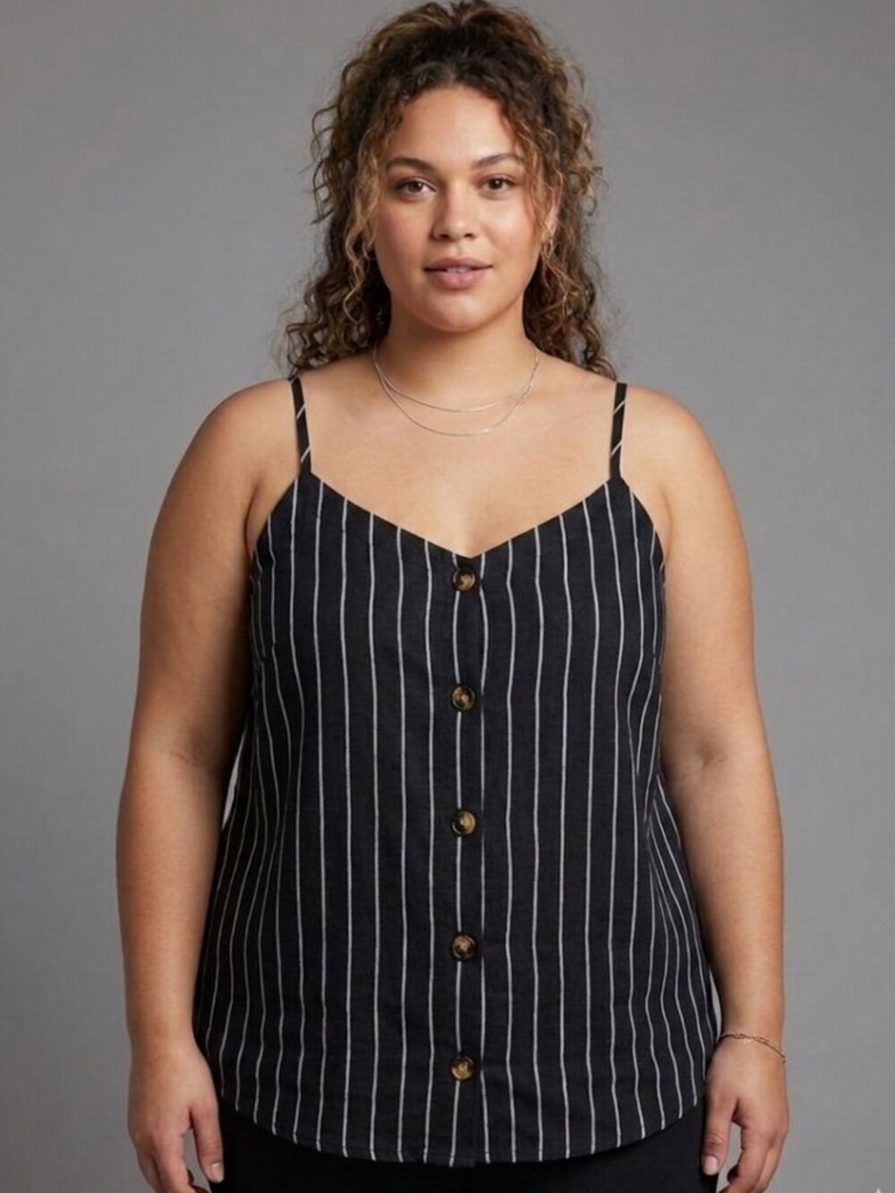 Reitmans Black and White Striped Tank Top